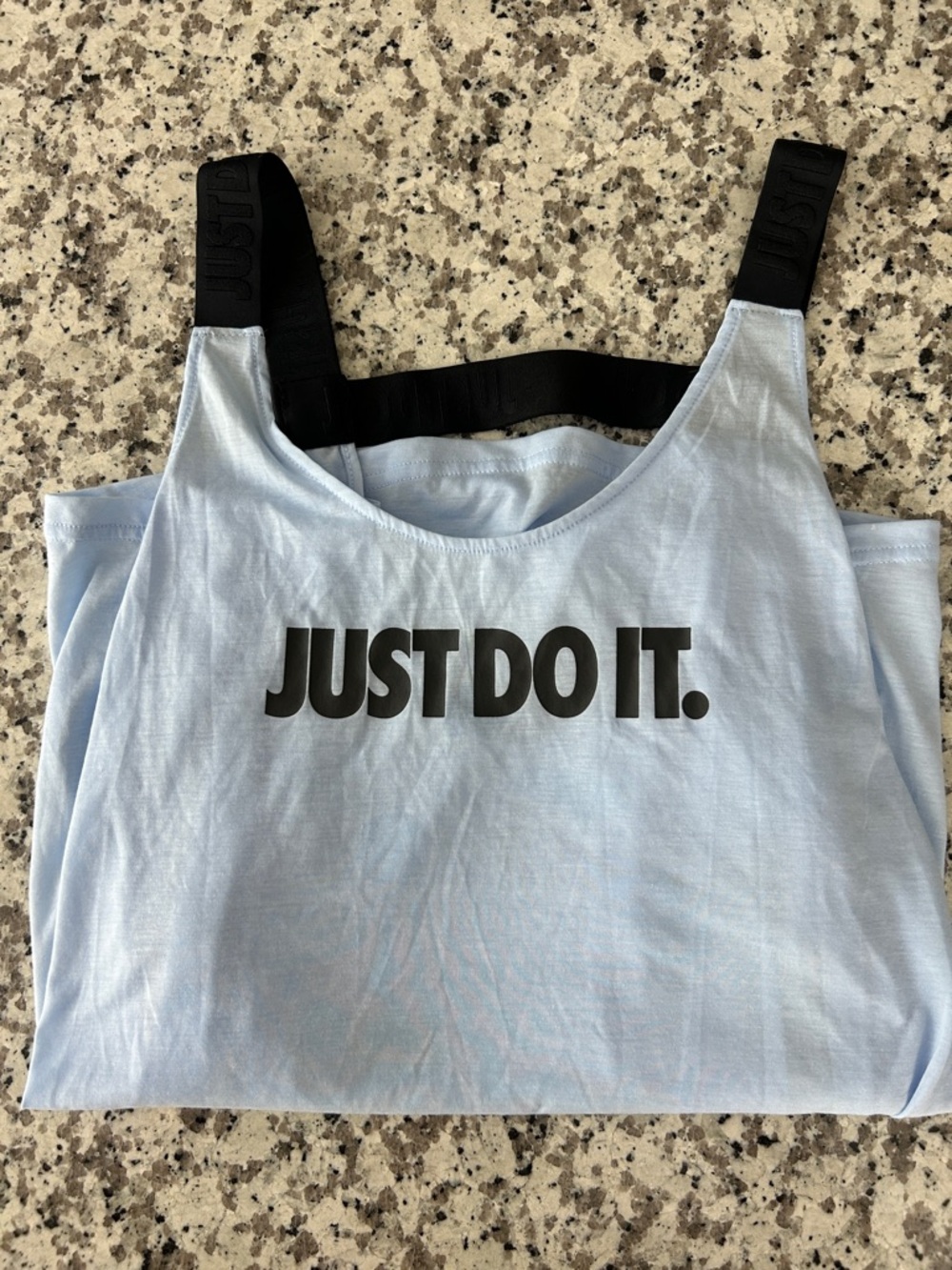 Nike Light Blue Tank with Black 'JUST DO IT.' Logo